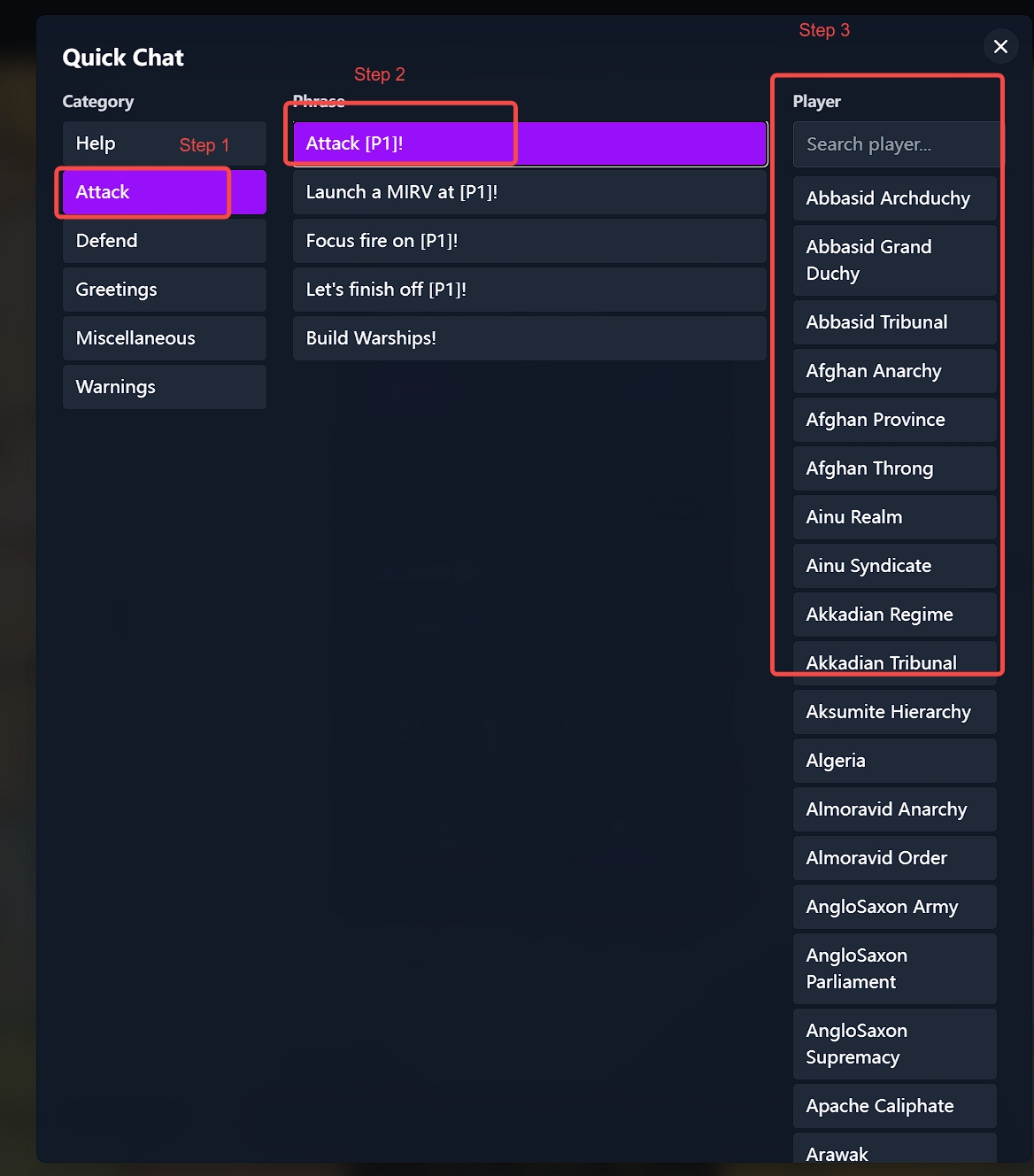 how to ask an ally to attack in frontwars.io select target enemy